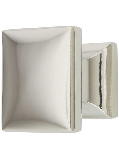 Southport Knob - 1 3/8 inch Square in Polished Nickel.